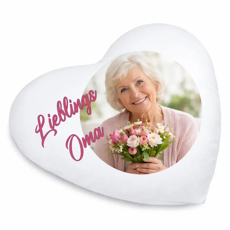 Fotokissen Weiss-Herz