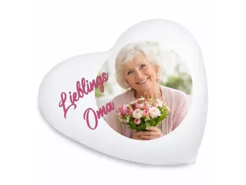 Fotokissen Weiss-Herz