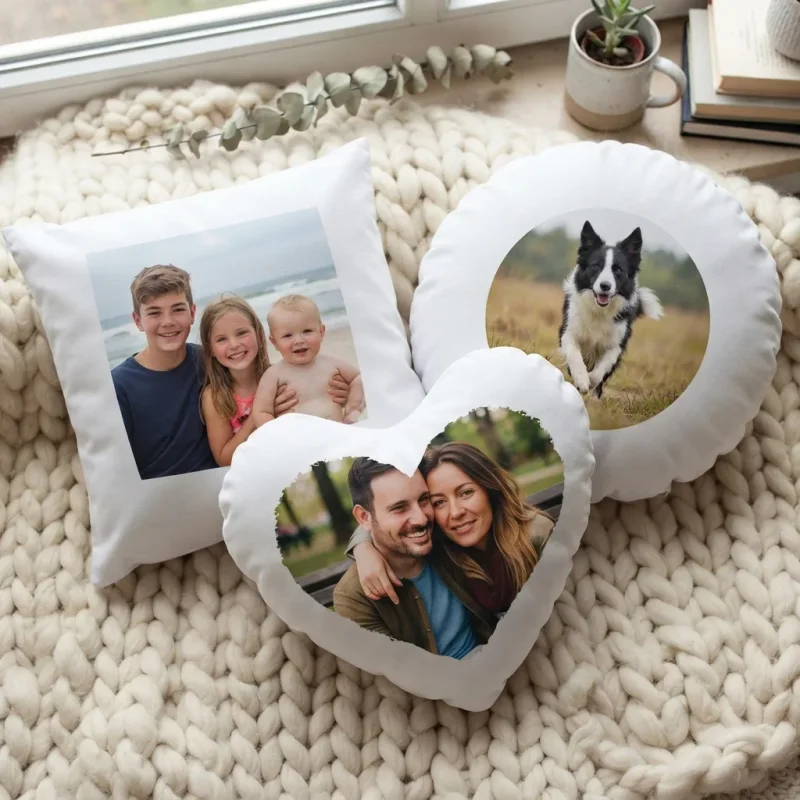 Fotokissen Weiss-Herz